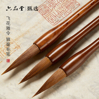 Liupintang brush brush with both hair and hair, professional-grade large, medium and small regular script for adults, chinese painting, calligraphy and calligraphy practice, entry-level set of soft pens, feihua yaling 3 pieces
