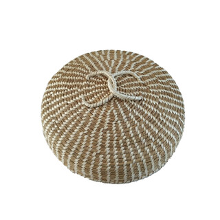 Household high-arch handmade reed straw 678-print iron pot steamer wood pot hot pot stove fish pot lid straw hat lid 31-32cm upgraded model (wrapped)