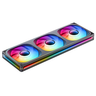 Jonsbo zb-360b argb version black 12cm*3 chassis fan (axis/four-sided integrated multilayer mirror light effect/3 conjoined/pwm male and female heads)