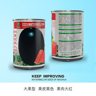 Zhongke maohua vegetable and fruit seeds, resistant to repeated cropping, black general, black skin, big red flesh, watermelon seeds, resistant to fusarium wilt, continuous cropping for 8 years, large fruit, black general, watermelon seeds 10g (simple package)
