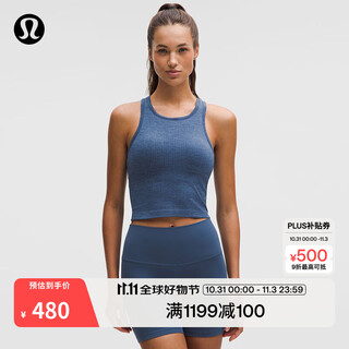 Lululemon丨ebb to street women's short racer vest lw1cjus twill blue s /6