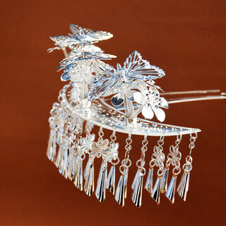 Ethnic miao headdress, ancient costume, palace tassel hairpin, miao silver jewelry, minority dance dong headdress, ten styles