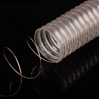 Jingbang pu polyurethane air duct copper-plated steel wire hose transparent vacuum pipe woodworking sawdust industrial corrugated pipe ventilation pipe inner diameter 150mm* wall thickness 1.5mm