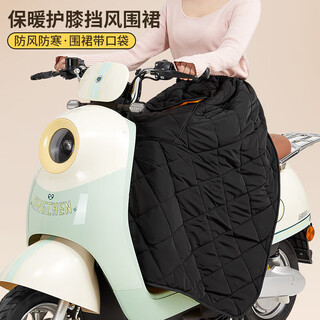 Hevada electric vehicle knee pads, leg pads, windproof warm skirt, apron and windproof clothes, velvet thickened autumn and winter waterproof and windproof windproof quilt, black gold velvet, dual-purpose cover