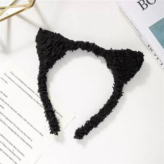 Xinghengmeng cat ear headband cute headband female christmas plush japanese headwear cat girlfriend anchor lolita couple black plush cat ear headband