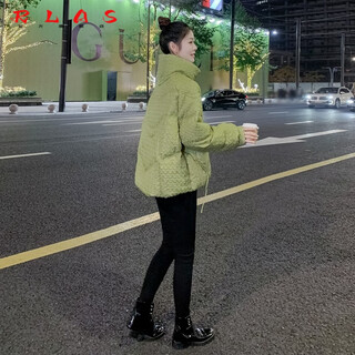 Rlas short down jacket for women winter 2026 new korean style fashionable green foreign style small white duck down jacket green s
