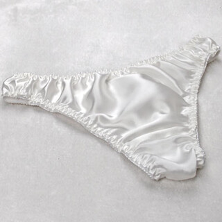 Ji yafu sang silk men's simple mid-low waist sexy t-pants t-pants comfortable breathable underwear men white l