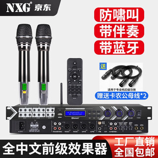 Nxgnxg professional effector ktv pre-amp reverberation microphone anti-howling stage home singing to eliminate accompaniment g3 effector built-in rechargeable wireless microphone with xlr male and bus line