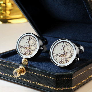 Urban take<shi lai lun> cufflinks men's light luxury customized high-end gift french shirt sleeve pins suit cuff machinery gun black