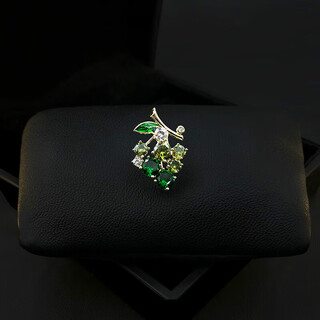 Quamer gold store model a bunch of grapes small brooch exquisite sparkling diamond fruit corsage accessories women's mini green green