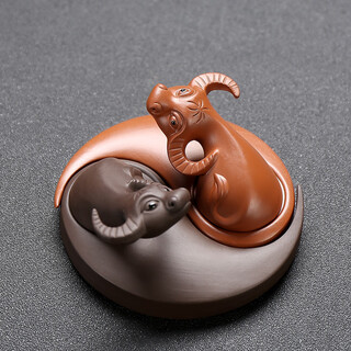 Yuxuan tea pet ornament buffalo turns the world detachable handmade tea art purple clay tea tray tea play tea ceremony can be raised cow turns the world complete set flat