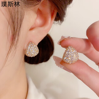 Puslin 925 silver needle new exquisite super flash zircon drop earrings personalized niche design earrings birthday gift golden drop earrings