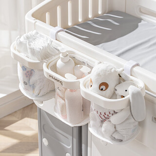 Manlong baby bedside hanging basket storage rack baby diaper table wet storage hanging fence bedside storage basket hanging basket