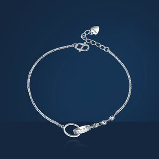 Jincaifu pt950 platinum bracelet for women platinum bracelet double ring platinum bracelet metal shell investment chain gold angel platinum double ring bracelet about 4.1g