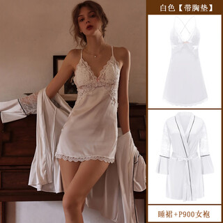 Adore autumn and summer sexy pajamas women's underwear thin home clothes breast pads beautiful back hollow suspender skirt lace temptation white two-piece set l