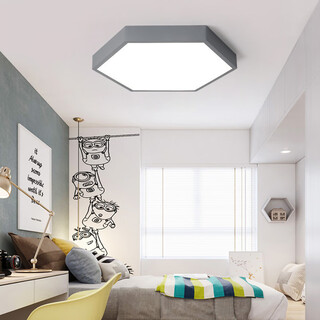 Lai zhanhao lamp ultra-thin children's room ceiling lamp eye protection creative led boy and girl bedroom study balcony aisle smart lamp gray hexagon 50cm bedroom study led white light