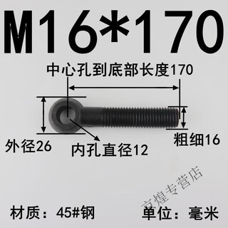 Xmsj88 grade high-strength articulated screws, live knots, fisheye eye screws, bolts, m16m18m20m22m24, m16*1705