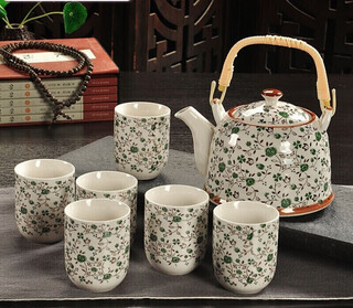 Enshousu jingdezhen ceramic household tea set with filter porcelain teapot tea cup handle teapot