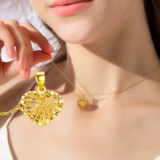 Shaofan 18k gold necklace women's gold rose gold color gold love pendant heart-shaped chain au750 clavicle chain chinese valentine's day gift 18k gold exquisite heart pendant