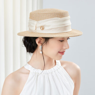 Siggi straw hat women's summer flat top sun hat flat edge holiday seaside fashion retro straw sun hat si95339m