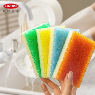 Scrub daddy smiley face dishwashing sponge imported from the united states, dishwashing rag sponge brush, smiley face magic scouring pad cleaning wipe, rectangular, double-sided, multi-color, 4 pieces