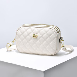 Kuqi kangaroo women's bag summer versatile small bag women's 2024 chinese valentine's day trendy diamond camera bag women's crossbody bag fashion shoulder bag beige