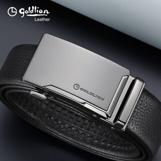 Goldlion men's belt fashionable cowhide belt gift box business men's automatic buckle belt new year's gift