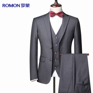 Romon suit men's three-piece slim-fit professional formal business suit suit groom's suit wedding dress men's suit