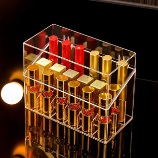 Kaman lipstick storage box dust-proof internet celebrity desktop cosmetics box with lid multi-grid lip glaze lipstick rack 18-grid heightening dust-proof