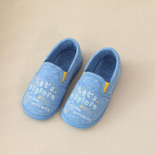 Bakerby kindergarten indoor shoes boys and girls non-slip indoor shoes soft sole floor bag heel baby children's shoes home slippers letter blue size 26 shoe inner length 16.52 cm