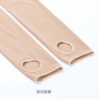 High elastic silky steel stockings spring and autumn style skin color flesh color anti-snagging thin pantyhose slightly thick bare leg artifact (skin color foot) one size