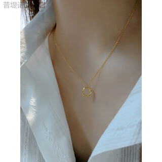 Putino plated .18.k gold. necklace 2024 new style light luxury niche clavicle chain female style does not fade autumn and winter möbius ring necklace. plated 1.8k gold