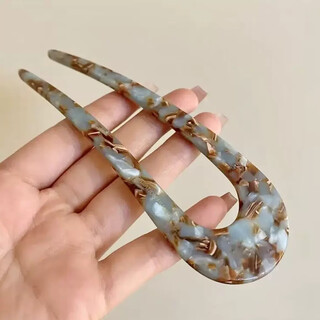 Qianbaolai temperament u-shaped acetate hairpin, high-end retro national style hairpin, simple modern updo, ancient style fashion headwear