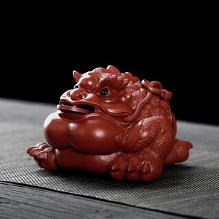 Gold inlaid jade teacher wang renbing handmade yixing purple sand tea pet golden toad ornaments tea play kung fu tea set accessories gift box set good luck big red robe golden toad