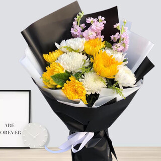 Love ching ming festival chrysanthemum tomb sweeping supplies bouquets for memorials and funerals flower express national flower shops delivered in the city 10 yellow and white chrysanthemums main picture style delivered by special personnel in the city