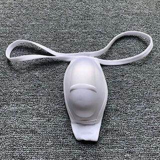 Men's penis pad underwear pad 3d bionic men's cup thong sponge guard pad swimming trunks u protruding large white m size 100-145jin jin equals 0.5 kg