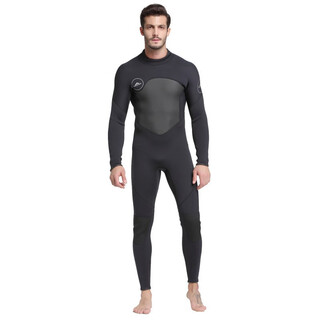 Sbart 3mm velvet wetsuit for men, thermal clothing, cold-proof clothing, windproof snorkeling suit, swimsuit, terry cloth, adult wet suit, 3mm black m