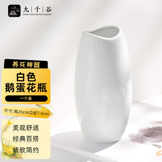 Jiuqiangu vase ceramic large green plant flower nordic ins style flower arrangement living room desktop ornament white 4633