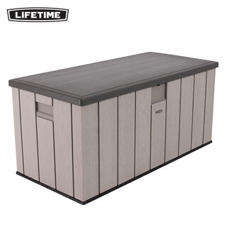 Lifetime outdoor storage box patio glove box garden tool box storage box toy box coat and hat storage stool slate gray
