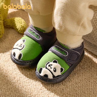 Balabala children's cotton shoes cartoon girls plus velvet shoes boys home mute non-slip cold-resistant outer wear boys' cotton slippers winter