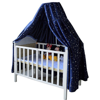 Sailotou blackout children's crib curtain mosquito net iron bed fence bb bed cradle bed breathable windproof fabric bed curtain bed happy navy star curtain with stay rod