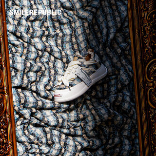 Smilerepublic song yaxuan's same style blue and black plaid starry sky low-top canvas shoes women's thick-soled height-increasing shoes new year starry sky blue 35