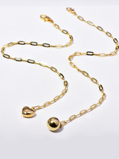 Caizhi korean popular korean 14k gold necklace bracelet for women three-dimensional full love gold ball thick adjustable bracelet 10k gold ball 14k gold bracelet