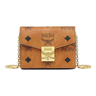 9 new mcm aren classic pattern shoulder wallet card holder cognac color myadaxt01co001 gift