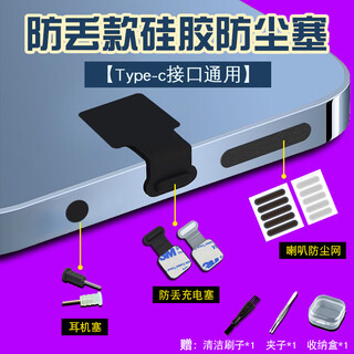 Ye yu is suitable for anti-lost and anti-dust plugs type-c mobile phone charging port plug plug speaker anti-dust net paste android round head main picture / 3 charging plugs + 5 earphone plugs + 10 pieces of long and short nets each
