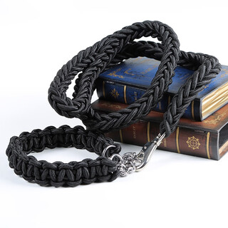 Dogstory dog rope medium dog large dog leash golden retriever dog walking rope dog chain large dog collar black medium (15-38jin jin is equal to 0.5kg)