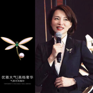 Snqp official quality swarovski craft 2025 new dragonfly brooch for women high-end light dragonfly gold style