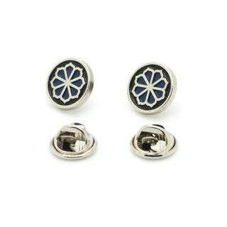 Xifei men's lapel pin brooch suit suit round lapel pin flower shape fashion men badge gentleman calm business casual can be matched all seasons pair