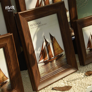 Qiyu american 8-inch photo frame table hanging wall vertical and horizontal photo frame mounting a4 certificate frame custom photo frame plus photo walnut color 7 inches (photo 12.7cm*17.8cm)