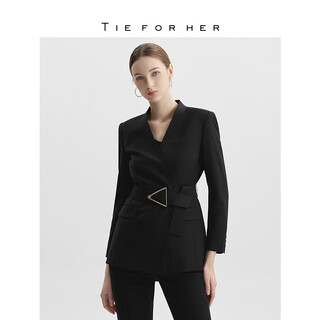 Tie for herlesuit triangle buckle waist women's suit tieforher ev star series les006 classic black xs